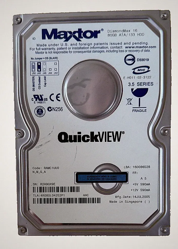 Maxtor DiamondMax 16 80GB ATA / 133 HDD Hard Disk Drive Vintage Computing