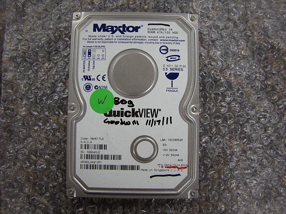 Maxtor QuickVIEW DiamondMAX 16 80 GB ATA/133 HDD IDE TESTED & WORKING & WIPED